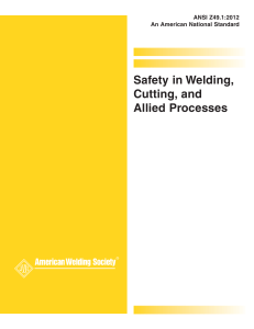 AWS Z49.1 SAFETY IN WELDING AND CUTTING AND ALLIED PROCESSES