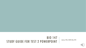 Bio 147 study guide for test 2