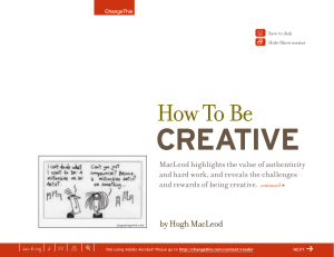 How to Be Creative: A Manifesto by Hugh MacLeod