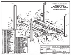 BendPak HDO-12LSX PARTS