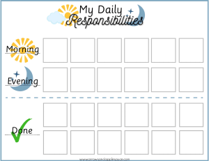 Daily Tasks Chart Page 1