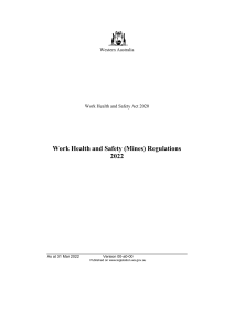 Work Health and Safety (Mines) Regulations 2022 