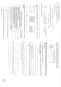 States Of Matter and Particle Theory Revision Worksheet