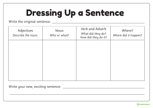 Dressing up a sentence - scaffold