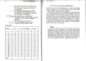 Scoring Table and Directions for the Questionnaire (1)