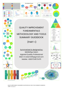 QUALITY IMPROVEMENT FUNDAMENTALS METHODOLOGY AND TOOLS SUMMARY GUIDEBOOK (PART-1)