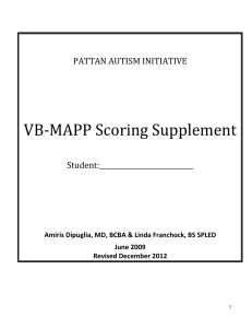 VBMAPP Scoring Supplement