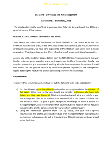 BAFI3192 Risk Management - Assessment 1 Sem2, 2022