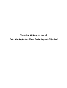 Technical write up on Chip Seal and Fog Seal Asphalt Pavement Technology