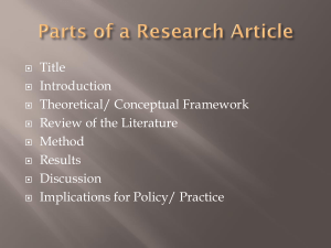 Parts of a Research Article