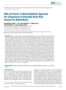 HRV and Stress A Mixed-Methods Approach for Comparison of Wearable Heart Rate Sensors for Biofeedback