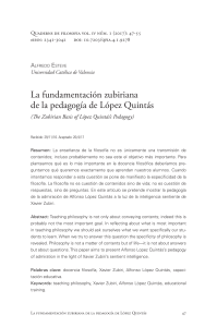 Alfredo Esteve - La fundamentación zubiriana de la pedagogía de López Quintás