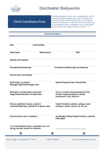 Client Consultation Form Sports Therapy 