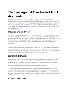 The Law Against Overloaded Truck Accidents