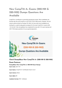 New CompTIA A+ Exams (220-1101 & 220-1102) Dumps Questions Are Available
