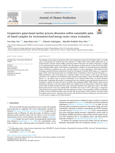 Cooperative game-based anchor process allocation within sustainable palm oil based complex for environment-food-energy-water nexus evaluation