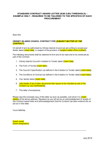 Standard Contract Award Letter Template