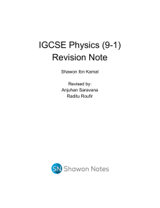 Edexcel IGCSE Physics Revision Note