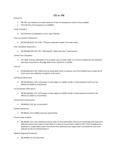 CEC vs FRE - CA vs Fed Rules of Evidence