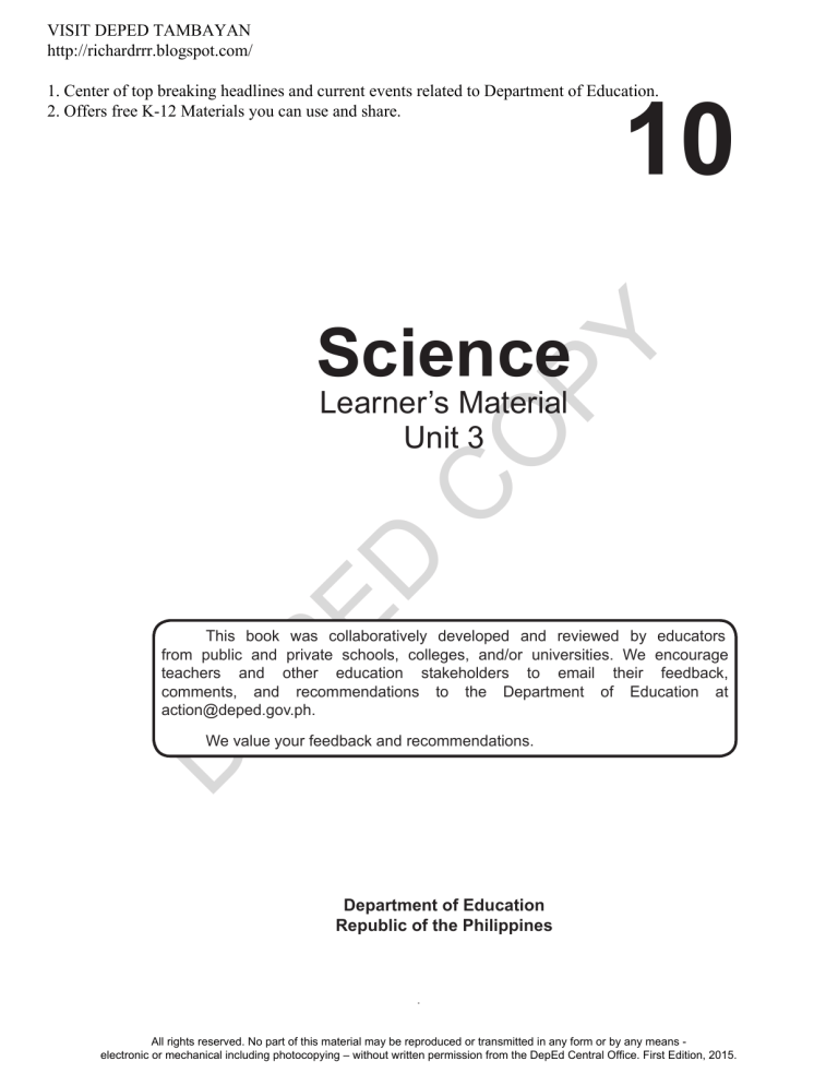 Sci10 Learners Material Unit 3