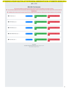 CLOSED -1st RESERVED CATEGORY SELECTION LIST FOR B.COM