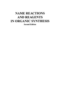Name Reactions and Reagents in Organic Synthesis 2e - Mundy [2005]