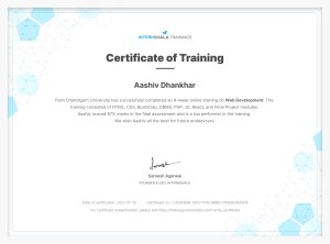 Web Development Training - Certificate of Completion (1)