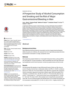 AProspective Study of Alcohol Consumption and Smoking andtheRisk of Major Gastrointestinal Bleeding in Men
