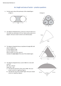 Arc length and area of sector - practice questions