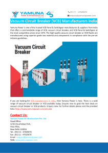 Vacuum Circuit Breaker India