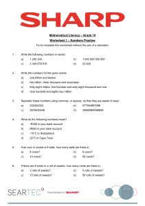 Worksheet 1 Numbers Practice Term 1 Grade 10 Mathematical Literacy