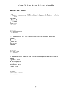 Risk and return 13th chapter solution 