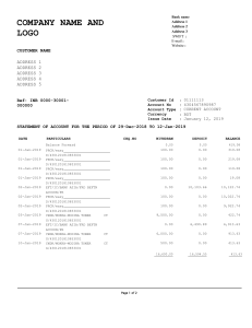 bank statement template 04
