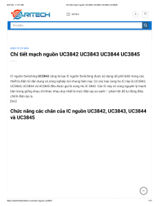 Chi tiết mạch nguồn UC3842 UC3843 UC3844 UC3845