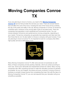 Moving Companies Conroe TX