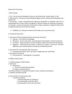 Assessment of Learning