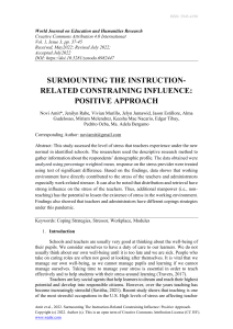 Surmounting The Instruction-Related Constraining Influence Positive Approach
