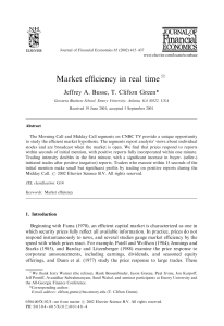 Busse, Jeffrey A., & T. Clifton Green. 2002. Market Efficiency in Real Time