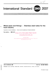 ISO 2037 - 1980 - Stainless steel tubes for the food industry