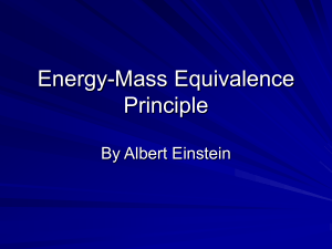 Energy-Mass Equivalence