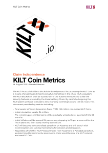 19 KILT Token Metrics Revised Version
