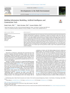 Building Information Modelling: Artificial Intelligence and Construction Tech