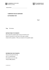 Unit 1 Progress Test