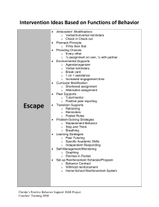 Function Based Interventions - Handout