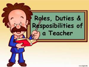 Roles, Duties & Responsibilities of Teachers and School Heads