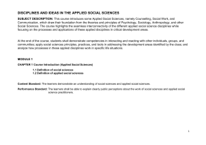 Applied Social Sciences: Counselling, Social Work, Communication