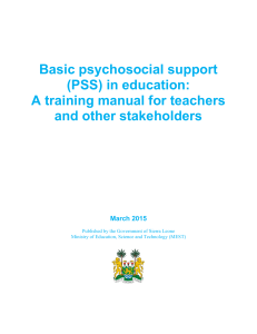 Basic PSS in education - A training manual for teachers and other stakeholders
