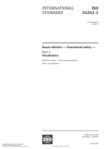 ISO 26262-1: Road Vehicle Functional Safety Vocabulary