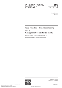 ISO 26262-2: Functional Safety Management for Road Vehicles