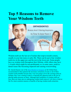 Top 5 Reasons to Remove Your Wisdom Teeth 